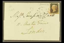 1840  1d Black 'RB' Plate 2, SG 3, Used With 4 Margins And A Lovely Red Maltese Cross Cancellation, On A Cover To Which  - Non Classificati