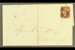 1841  (11 May) EL From Manchester To Edinburgh Bearing 1d Red- Brown 'SG' From "Black" Plate 9 Cancelled By Very Fine MA - Other & Unclassified