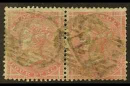 1855-57  4d Pale Carmine, Wmk Small Garter, SG 64, Used Pair Being A Scarce Multiple, Rough Perfs At Right. For More Ima - Other & Unclassified