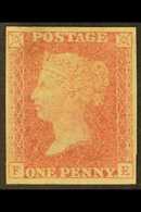 1856-58  1d Pale Red Plate 48 Wmk Large Crown IMPERFORATE ERROR, SG 38a, Unused Without Gum & 4 Full Margins, A Small Th - Other & Unclassified