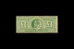 1911-13  £1 Deep Green Somerset House, SG 320, Mint, Mild Gum Toning Around The Back Of Some Perfs But A Lovely Fresh Ap - Unclassified