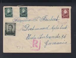 Romania Registered Cover 1950 To Germany - Briefe U. Dokumente