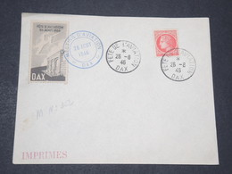 FRANCE - Vignette De La Fête De L 'Aviation à Dax En 1946 Sur Enveloppe Avec Oblitération - L 14386 - Lettres & Documents