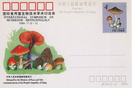 CHINE CHAMPIGNONS, CHAMPIGNON, MUSHROOM, Setas Entier Postal Neuf De 1989 (postal Stationary) - Funghi