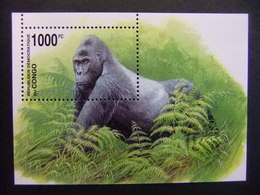 CONGO 2002 WWF Gorila  De Montaña Protección De La Fauna Yvert Bloc 69 ** MNH - Gorillas