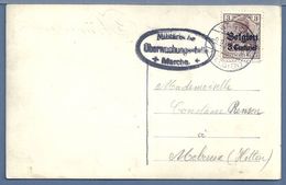 CPA - BELGIQUE - TIMBRE GERMANIA 3 CENTIMES - CENSURE - MARCHE - Occupation Allemande