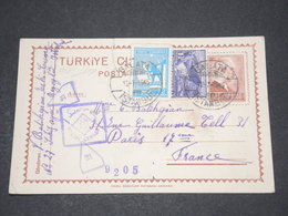 TURQUIE - Entier Postal + Complément De Istambul Pour La France En 1945 Avec Contrôle Postal - L 14511 - Covers & Documents