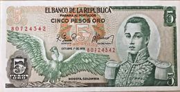 C) COLOMBIAN BANK NOTES 5 PESOS ORO ND 1978 1 PC - Colombia