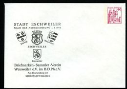 Bund PU112 B2/003 Privat-Umschlag WAPPEN ESCHWEILER + STADTGEBITE 1977 - Enveloppes Privées - Neuves