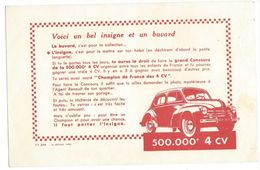 B7 - Buvard Bel Insigne Renault 4 CV Voiture - Automobile