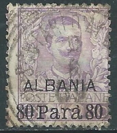 1907 LEVANTE ALBANIA USATO FLOREALE SOPRASTAMPATO ALBANIA 80 PA SU 50 CENT I34-5 - Albanien