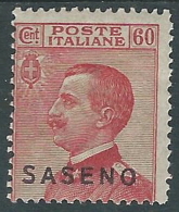 1923 SASENO EFFIGIE 60 CENT MH * - I35-3 - Saseno