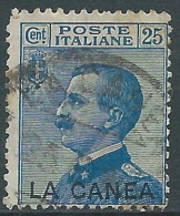 1907-12 LA CANEA USATO EFFIGIE 25 CENT - I35-4 - La Canea