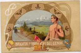 CPA Italie Italia Militaria Régiment Militaire Art Nouveau Chemin De Fer Train Non Circulé - Otros & Sin Clasificación