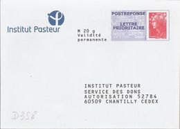 D0358 - Entier / Stationery / PSE - PAP Réponse Beaujard - Institut Pasteur - Agrément 10P497 - Prêts-à-poster: Réponse /Beaujard