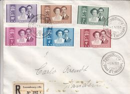 Luxembourg - Lettre Recom FDC De 1953 - Oblit Luxembourg - Exp Vers Vianden - Valeur 10 € En ....2007 - Covers & Documents