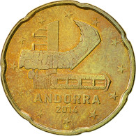 Andorra, 20 Cents, 2014, SUP+, Laiton - Andorra