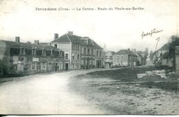 N°4117 A -cpa Pervenchères -le Centre -route Du Mesle Sur Sarthe- - Pervencheres