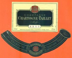 étiquette + Collerette De Champagne Brut Chartogne Taillet à Merfy - 75 Cl - Champagne