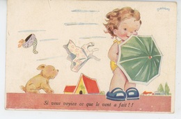 ENFANTS - DOG -  Jolie Carte Fantaisie Fillette Et Chien Signée JANSER - Janser