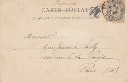 SUR CP TAXE ANNULLÉE. BLANC 1c  IMPRIMÉ.  ?? - 1859-1959 Briefe & Dokumente