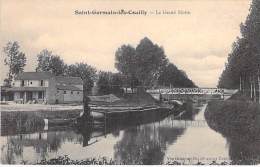 77 - SAINT GERMAIN LES COUILLY : Le Grand Morin ( Péniche Barge Lastkähne Aken Chiatte ) CPA  - Seine Et Marne - Autres & Non Classés