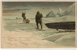 North Pole Nansen  Born Store Froen And Johansen Born Skien Norway Mai 1896  Litho A. Goldfeld 1898 Used From Livarot - TAAF : French Southern And Antarctic Lands