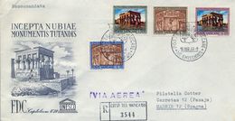 1964 , VATICANO , SOBRE CIRCULADO , VIA AÉREA - MONUMENTOS DE NUBIA , LLEGADA AL DORSO - Cartas & Documentos