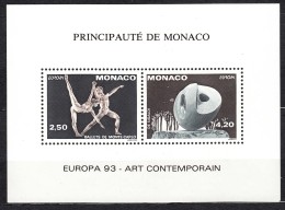 Monaco 1993 Europa Special Perforated Block, Art Contemporain, Mint Never Hinged - Neufs