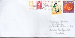 France Modern Stamps Travelled Cover To Serbia - Storia Postale