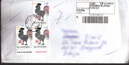 Slovenia Modern Stamps Travelled Cover To Serbia - Slovénie