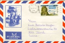 Delcampe - 2007 , CAMBOYA , SOBRE CIRCULADO PHNOM PENH - ZÜRICH , HANDICAP INTERNATIONAL - Cambodja