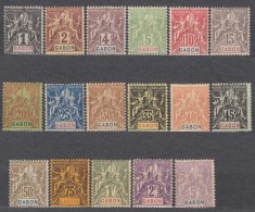Gabon 1904 Yvert#16-32 Mint Hinged - Unused Stamps