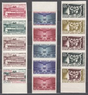 Cameroon Republic, Nice Imperforated Strips Of Five, Never Hinged - Kameroen (1960-...)