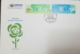 Delcampe - L) 2012 ARGENTINA, ALTERNATIVE ENERGIES, MERCOSUR, SOLAR ENERGY, ELECTRIC, HIDROELECTRICA, BLUE, NATURE, BIOFUEL, BIOMAS - FDC