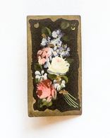 Ancienne Broche Art Déco Métal Peint Décor Bouquet De Fleurs - Brooches