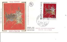 Réunion -Peintures ( FDC Sur Soie De 1974 à Voir) - Storia Postale