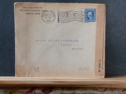 75/423  LETTRE TO PARIS 1916 CENSURE + STAMP PERFIN - Perfins