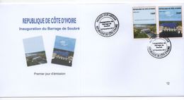 Côte D'Ivoire Ivory Coast 2017 FDC 1er Jour Inauguration Du Barrage De Soubré Staudamm Dam 2 Val. - Ivory Coast (1960-...)