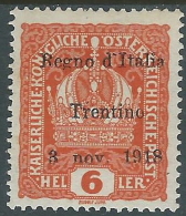 1918 TRENTINO ALTO ADIGE 6 H MH * - I35-7 - Trento