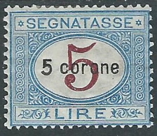 1922 DALMAZIA SEGNATASSE 5 COR MH * - I35-7 - Dalmazia