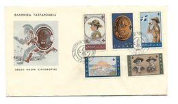 Enveloppe 1er Jour Jamboree GRECE 1/08/1963 - Postal Logo & Postmarks