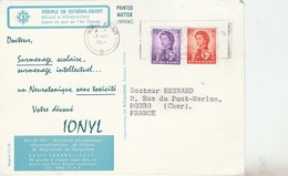 HONG KONG CARTE 17/11/64 PUB IONYL PERIPLE EN EXTREME ORIENT- LETTRE-        TDA248 - Cartas & Documentos