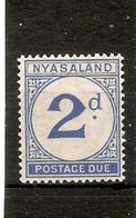 NYASALAND 1950 2d POSTAGE DUE SG D2 LIGHTLY MOUNTED MINT Cat £20 - Nyasaland (1907-1953)