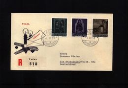 Liechtenstein 1958 Michel 374-76 FDC - Covers & Documents