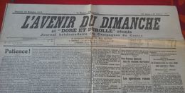 WW1 Avenir Du Dimanche Et Dore Et Durolle 22 Novembre 1914, Dépêches Et Photos De La Guerre, Bataille Ypres - Le Petit Parisien