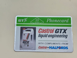 United Kingdom-(BTA019)-CASTROL-GTX-HALFORDS-(10units)-(40)-(125F15828)-price Cataloge8.00£-mint-card+1card Prepiad Free - BT Emissions Publicitaires