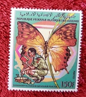 COMORES  PAPILLONS, PAPILLON, Butterflies,mariposa,scoutisme, Yvert N° 494 MNH, Neuf Sans Charniere - Papillons