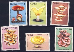 CUBA CHAMPIGNONS, CHAMPIGNON, MUSHROOM, Setas,  Yvert N°2907/12. **. MNH, - Mushrooms