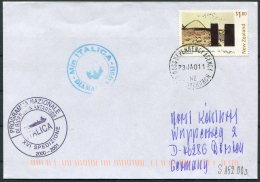 2001 New Zealand, Christchurch Italy Antarctic, ITALICA Ship, Napoli Cover. Ross Dependency - Lettres & Documents